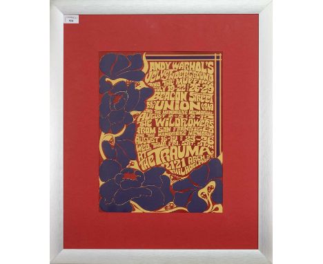 (ANDY WARHOL'S) VELVET UNDERGROUND - CONCERT POSTER, 1967, THE TRAUMA, PHILADELPHIA WITH OTHERS psychedelic art by Karen Frit