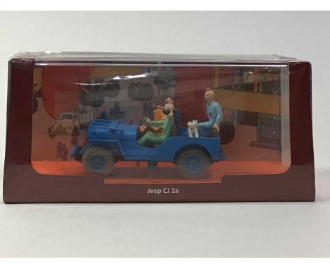 ATLAS EDITIONS NINE 1:43 SCALE TINTIN MODELS 'En Voiture' series, eight sealed, all boxedthe Luxor truck missing an element