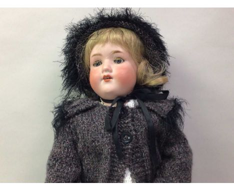 16” Antique German Bisque Doll AM 370 6/0 Armand Marseille Leather Body As  Is L