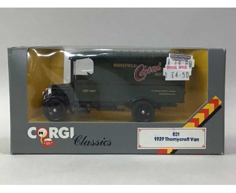 CORGI TEN COMMERCIAL DELIVERY VANS Bedford (x7, varied livery) and Thornycroft (x3, varied livery), boxed