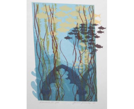 BOB SANDERS, SIGNED IN PENCIL TO MARGIN, ARTIST S COLOURED PROOF, Inscribed  White Balustrade , 17" x 14" ; together with JEN