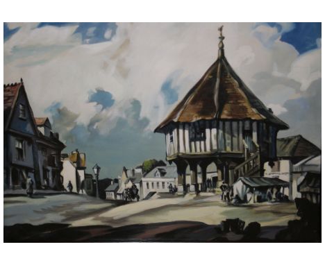 R L ROBERT, SIGNED AND DATED 45 TOP LEFT, GOUACHE,  Wymondham Market Cross , 34" x 31"  