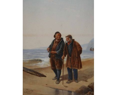 R DOUGLAS, SIGNED PAIR OF WATERCOLOURS, Inscribed  The Evening of Life  and  Crossing the Common , 19" x 13" (2)  