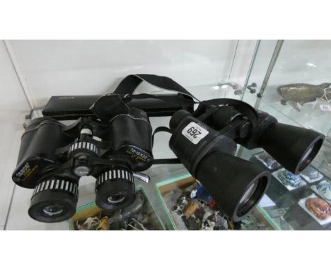 A Gents Rotary wristwatch and two pairs of binoculars 