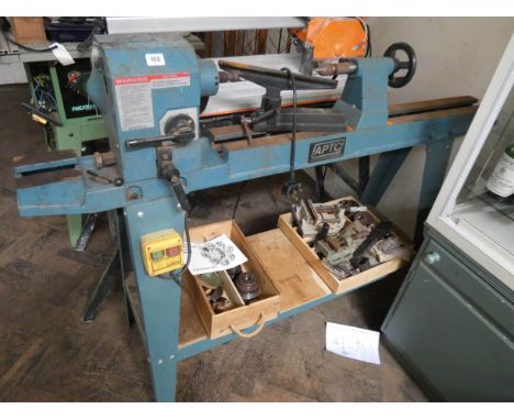 An Axminster power tool centre professional quality precision combination chuck woodworking lathe with quantity of accessory 