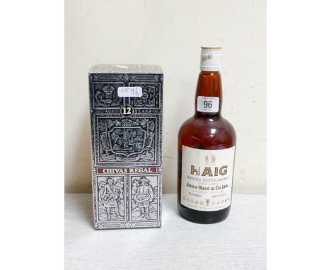 One bottle of Haig blended Scotch whisky 26.5 fluid ozs and one bottle of boxed Chivas Regal and a boxed 70cl bottle of Remy 