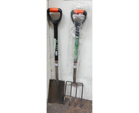 A new stainless steel large spade and fork 