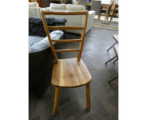 An Elm ladder bag three legged chair
