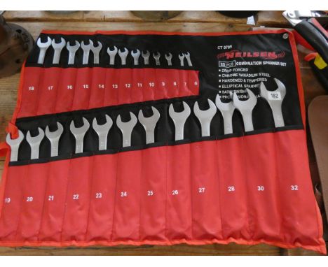A 25 piece CV metric spanner set in roll up bag 