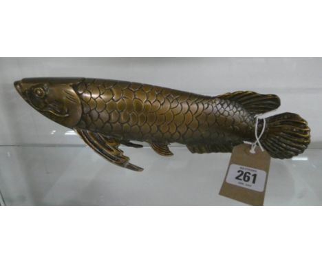 A bronze model of a carp 