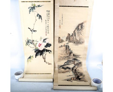 2 Chinese scroll paintings 