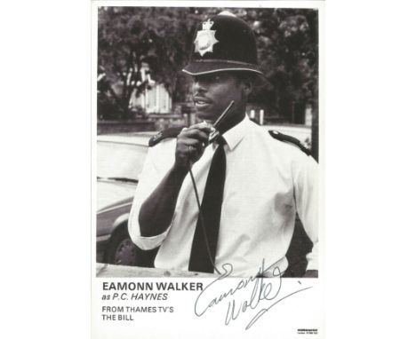 Eamonn Walker signed 6 x 4 inch b/w portrait photo from TV series The Bill. Condition 8/10. All autographs are genuine hand s