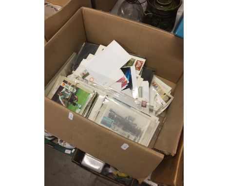 BOX OF POSTCARDS AND FIRST DAY COVERS     T4