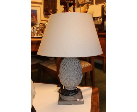 20thC Georgian style Pineapple design Lamp on square base 
