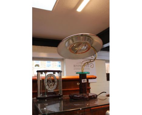 Bauhaus style table Lamp and a mantel clock 