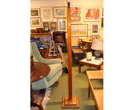 Cambridge University Oar modelled as a Standard Lamp with applied Crest, mounted on square base 