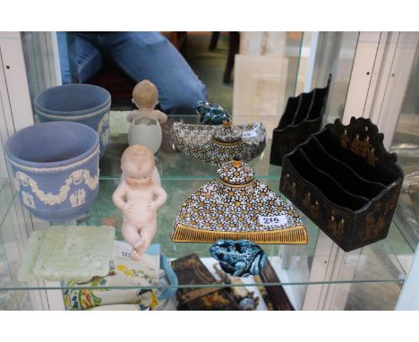 Villeroy &amp; Boch transfer printed inkwell and assorted ceramics 