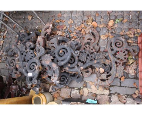 Large Collection of Cast Iron wall and light brackets 