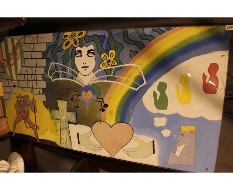 Large Hand painted panel of impressionist style 