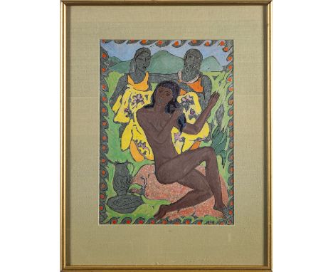 *Edward Wolfe RA (South African/ British, 1897-1982) -Illustration from the 'Song of Songs' -Colour lithograph on aluminium-l