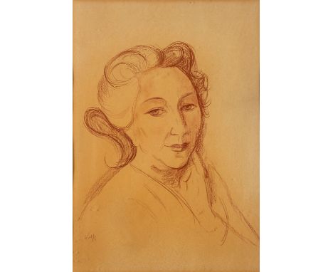 *Edward Wolfe RA (South African/ British, 1897-1982) -Portrait of a mature woman -Red crayon -51 x 35cm -Signed lower left -P