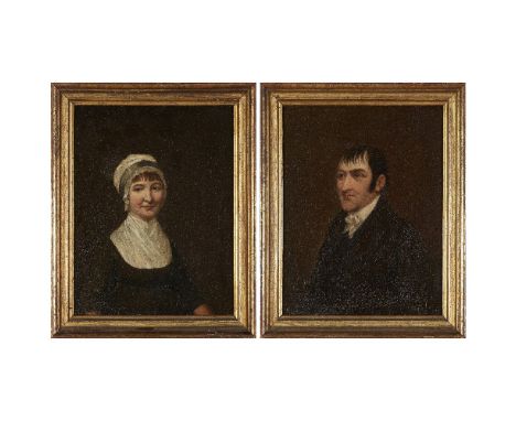 ENGLISH SCHOOL  HALF-LENGTH PORTRAIT OF JOHN NEWTON, 1773-1835, CIRCA 1830   oil on panel, 29cm x 23cm; and a companion work,