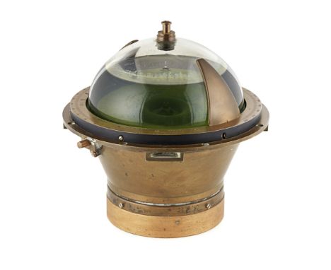 GERMAN TORPEDO COMPASS, CARL PLATH, HAMBURG, REPUTEDLY FROM THE WARSHIP TIRPITZ  MID-20TH CENTURY  with brass scale marked C.