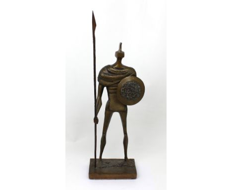 ARTHUR DOOLEY (1929-1994); a bronze sculpture, 'The Centurion', raised on a rectangular plinth base, 66 x 13cm. † CONDITION R