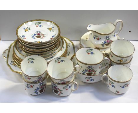 An Aynsley B204 part tea service to include sandwich plate, seven cups and saucers, sugar bowl and cream jug. CONDITION REPOR