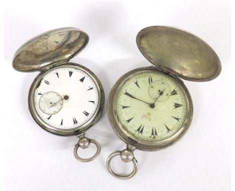 Turkish market silver (0.800) lever hunter pocket watch (at fault); together with a further Turkish market engine turned leve