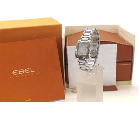 Ebel Brasilia stainless steel lady's bracelet watch, ref. E9976M22, serial no. A218660, quartz, 24mm (UDDDTU)  *Ebel box and 