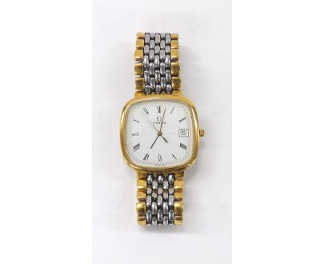 Omega two tone quartz gentleman's bracelet watch, ref.396.1017, cal. 1430 movement, no. 51202886, 30mm (3XX42D)  .  Condition