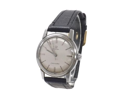 Omega Seamaster stainless steel gentleman's wristwatch, ref. 135005, circa 1962, silvered dial with baton markers and centre 