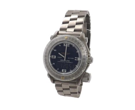 Breitling Emergency Chronometre titanium gentleman's bracelet watch, ref. E76321, no. 942876, black dial, rotating bezel with
