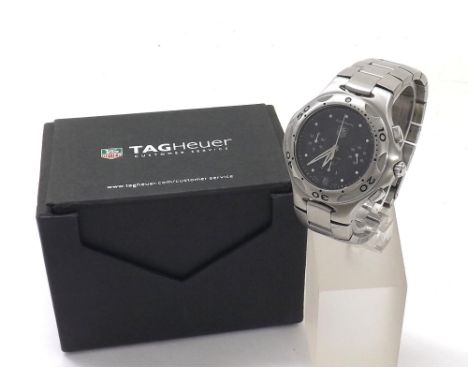 Tag Heuer Kirium automatic chronograph stainless steel gentleman's bracelet watch, ref. CL2110, no. QE1182, black dial with t