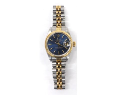 Rolex Oyster Perpetual Datejust gold and stainless steel lady's bracelet watch, ref. 69173, serial no. U283xxx, circa 1997, b