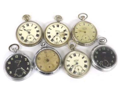 Aviation Interest - Aircraft Mark 196 chrome cased lever pocket watch, the dial inscribed 'Aviation' with Arabic numerals and