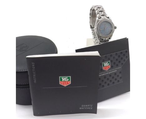 Tag Heuer Link stainless steel lady's bracelet watch, ref. WT131G, no. QU5916, mother of pearl dial, quartz, 32mm (UBG8DY)  *