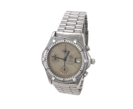 Tag Heuer 2000 Quartz Professional chronograph stainless steel gentleman's bracelet watch, ref. 262.206/1, 41mm (V5849F)  .  