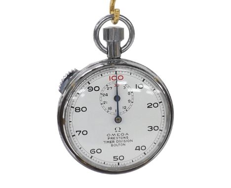 Omega chrome cased stopwatch, 51mm (912YAT)  .  Condition Report:  .  Movement - currently working.  Dial - good.  Glass - go