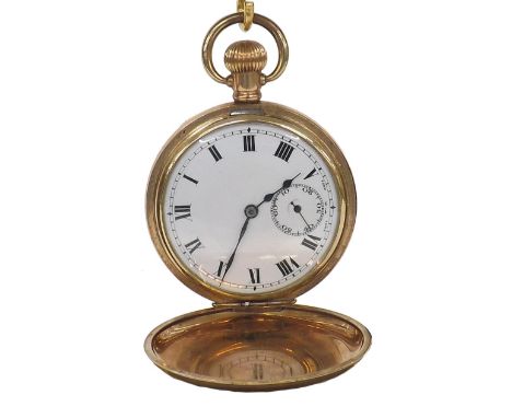 Swiss gold lever plated hunter pocket watch, 15 jewels, 51mm (C9WG74)  .  Condition Report:  .  Movement - currently working.