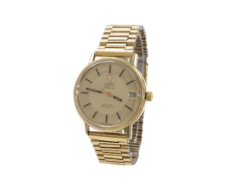 Omega De Ville Electronic f300Hz Chronometer gold plated gentleman's wristwatch, ref. 198 0032, circa 1972, champagne dial wi