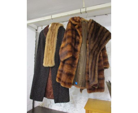 A Bicckler Listrakhan ladies coat and a vintage mink stole