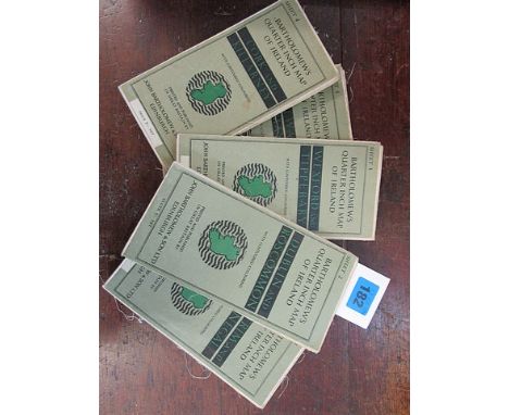 A group of ordnance survey folding maps, circa 1920, to include Bartholomew maps of Ireland and Scotland
