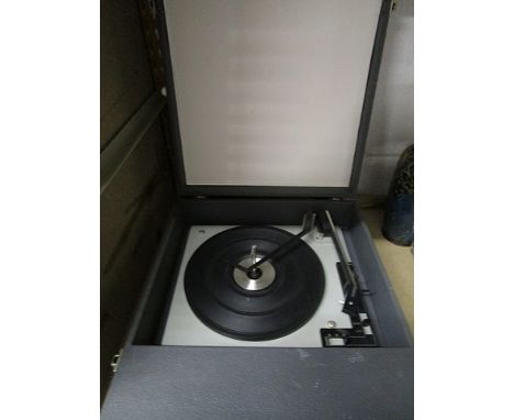 A BSR Fidelity gramophone record player and an early 20th century Zither by the Welsh Harp Zither Co