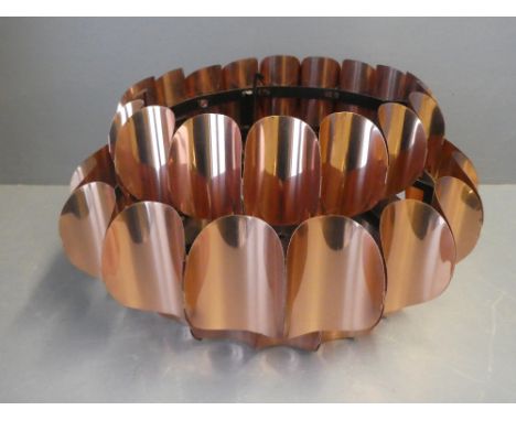 Contemporary 1960s copper effect Danish ceiling light 