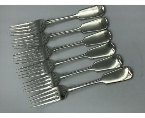 6  silver plate table forks by WN Hutton &amp; Son, Sheffield 227g 