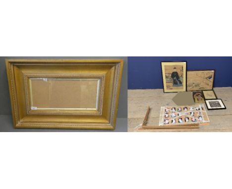Qty Oriental pictures to include seated man in robes, young man calling on a lady, Japanese warrior, lady smoking a pipe etc 