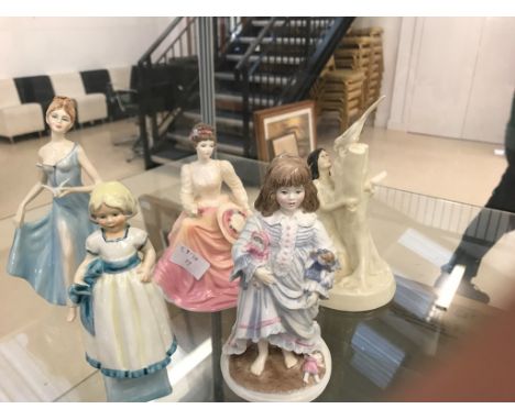 A quantity of figurines to inc. Coalport & Worcester examples