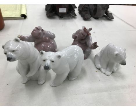 Nao pink monkeys and Lladro bears